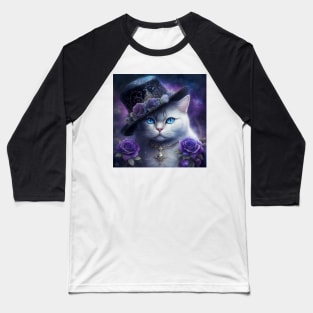 Magician White British Shorthair Cat Baseball T-Shirt